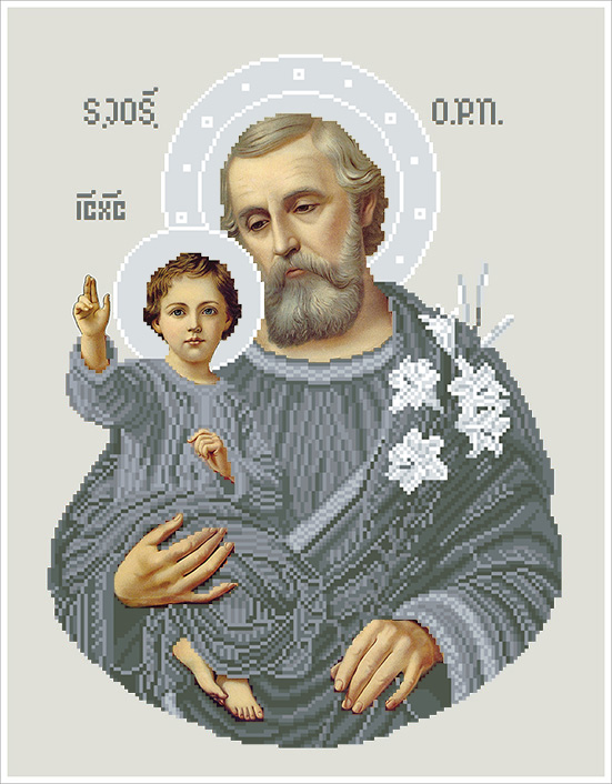 Святий Йосиф з Ісусом (сіра)